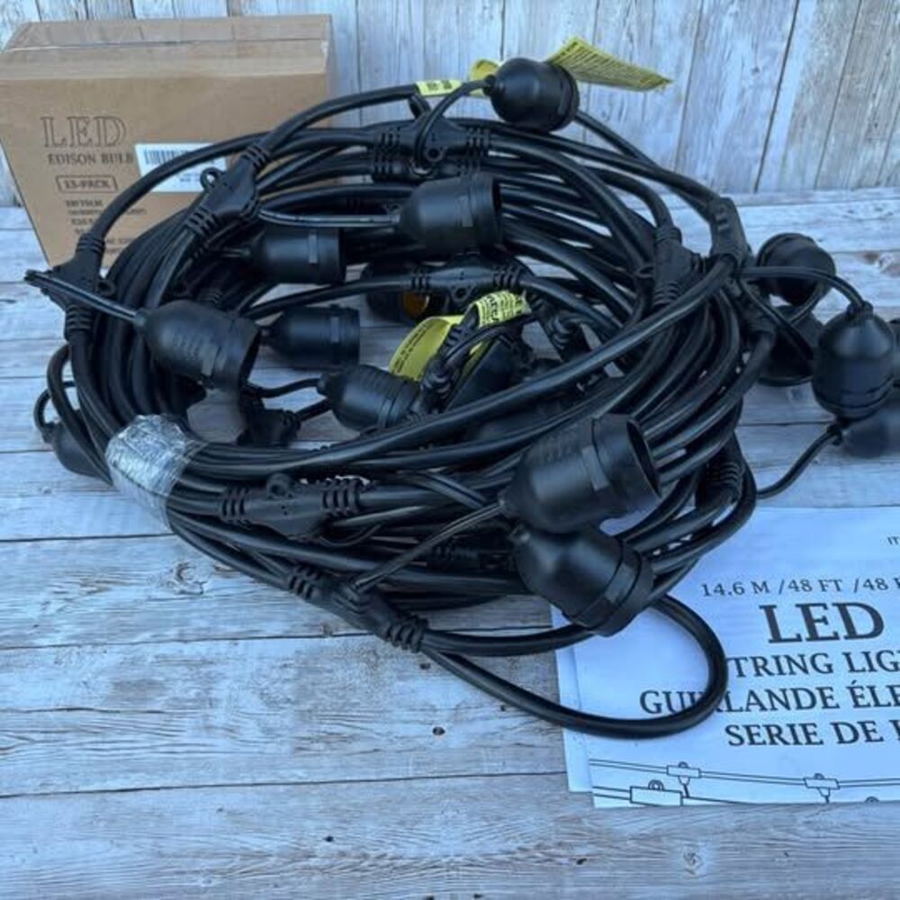 Feit Electric 48ft Outdoor LED String Lights and bulbs
